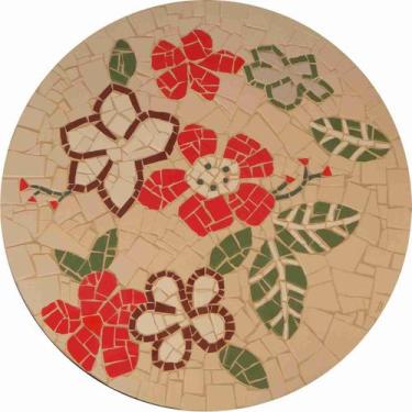 Imagem de Tampo De Mesa Em Mosaico Cerâmicas E Porcelanas Floral Veri Hibiscus -