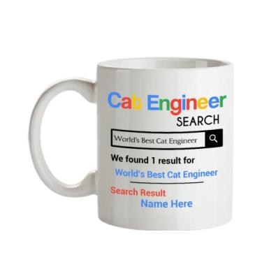 Imagem de Caneca personalizada de engenheiro de gato - Presentes personalizados de engenheiro de gatos - de engenheiro de gato - Personalizado com o nome de engenheiro de gato - Caneca de café de 445 ml