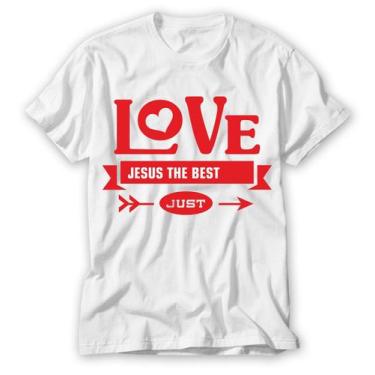 Imagem de Camiseta Com Frases Diferentes Love Jesus The Best - Vidape