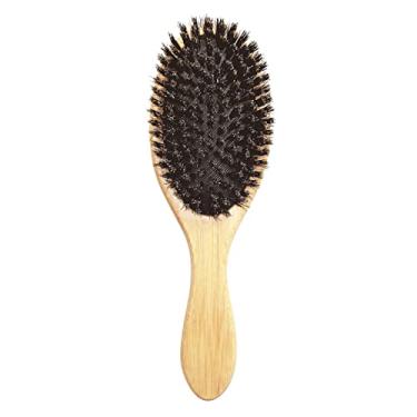Imagem de Qudai Escova de cabelo cabo de bambu natural anti-estática escova de cabelo escova de cabelo bolsa de gás pente de massagem ferramenta de cuidados com o cabelo