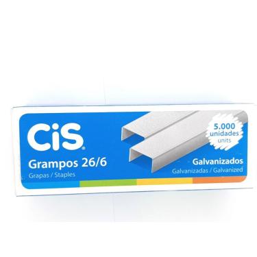 Imagem de Grampo Grampeador 26/6 Galvanizado C/5000 Unidade Escritório