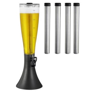 Imagem de Torre De Chopp Cerveja Suco Hopr Super 4 L Completa Mais 4 Refis Extra