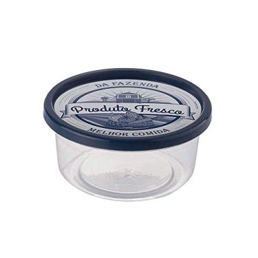 Imagem de Porta Mantimentos Pote Plástico Tampa Azul Marinho 1,4 L