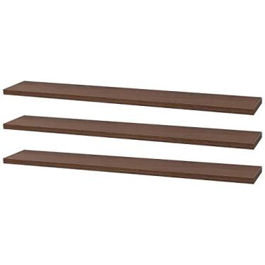 Imagem de Kit 3 Prateleiras 50 x 10cm Nogal Suporte Invisível
