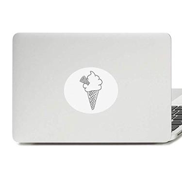 Imagem de Adesivo para notebook com emblema de vinil em formato de casquinha macia em creme preto