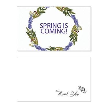 Imagem de Guirlanda redonda Planta de flor azul Cartão de agradecimento aniversário aniversário comemoração casamento agradecimento