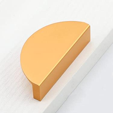 Imagem de Maçaneta Semicircular Dourada Cômoda Cabinet Light Luxo Gabinete Guarda-roupa Maçaneta da porta Preto redondo Triangular Maçaneta para móveis, 03