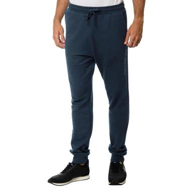 Imagem de Calça Calvin Klein Jeans Masculina Moletom Side New Logo Azul Marinho-Masculino