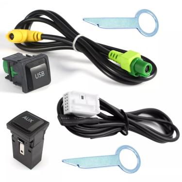 Imagem de Biurlink-Adaptador USB AUX para carro  cabo de áudio  plugue para Volkswagen Passat CC Golf e Polo