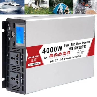 Imagem de Inversor de energia de onda senoidal pura - 4000W-8000W - Converte DC 12V/24V/48V/60V para AC 110V/220V - Ideal para motorhomes, caminhões, barcos e acampamentos,4000W-12Vto110V