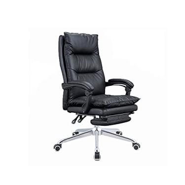 Imagem de Cadeiras de escritório em casa, cadeira de mesa ergonômica, de couro, computador, jogos, cadeira reclinável, com apoio para os pés, cadeiras de videogame