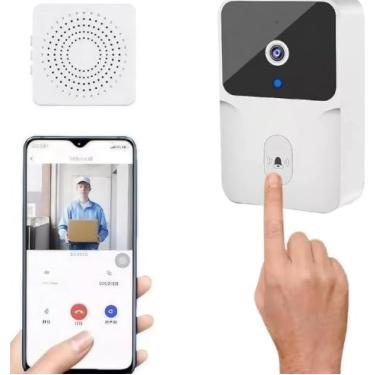 Imagem de Interfone Inteligente com Câmera e Áudio Wi-Fi, Visão Noturna, Sem Fio