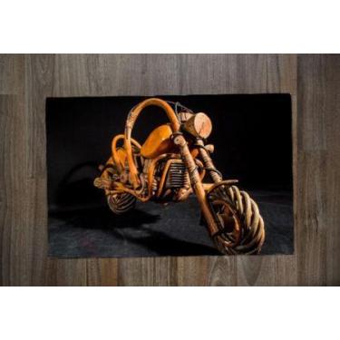 Imagem de Jogo Americano, Moto de madeira na estrada - Deluzz