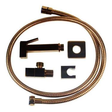 Imagem de Ducha Higiênica 100% Metal 1/4 De Volta Rose Gold Brilhante - Sollux