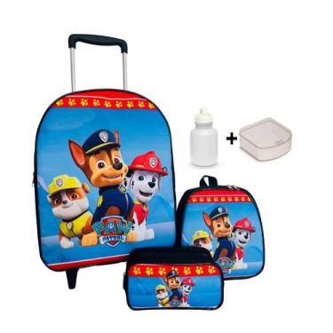 Imagem de Kit Mochila Patrulha Canina De Rodinhas Lancheira e Estojo - Bezzter