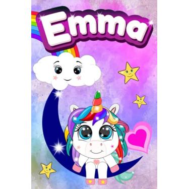 Imagem de Diario Scuola 2021-2022 - Emma: Agenda mensile, settimanale e giornaliera da Settembre 2021 a Luglio 2022 - Diario Scolastico con Orario Lezioni, ... - Cover con bellissimi Unicorni ed Arcobaleno
