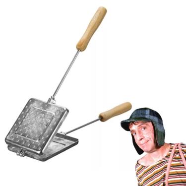 Imagem de Forma Bauru Misto Quente Alumínio com Cabo de Madeira