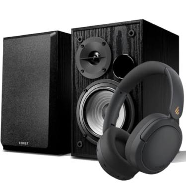 Imagem de Kit Edifier R990BT Caixa de Som 24W + Fone W800BT Pro Bluetooth 5.4 com Som Hi-Fi, Cancelamento de Ruído Ativo e Acabamento Premium – Áudio Profissional e Conforto Superior – Preto