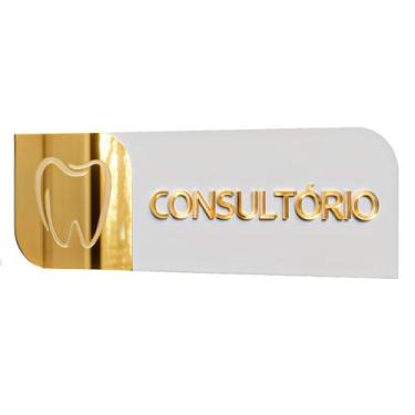Imagem de Placa sinalização porta ACM e acrílico consultorio 30x10cm - Império d