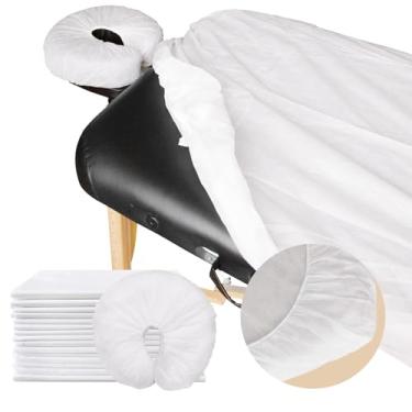 Imagem de rngwaper Conjunto De Lençóis Descartáveis Para Mesa Massagem Com 60 Peças - 30 Respiráveis Spa E Capas Berço/Encosto Cabeça