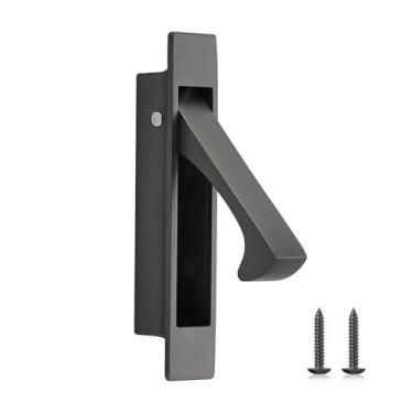 Imagem de JOY DECOR Puxador de porta de bolso, puxador de borda, suporte nivelado cinza para portas deslizantes (pacote com 2)