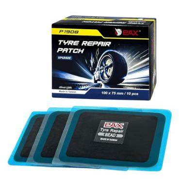 Imagem de PAX 10 peças 100 x 75 mm retângulo remendos de reparo de pneu radial, adequados para pneus em motocicletas, carros, caminhões, veículos agrícolas, BMX, ATVs, borracha inflável