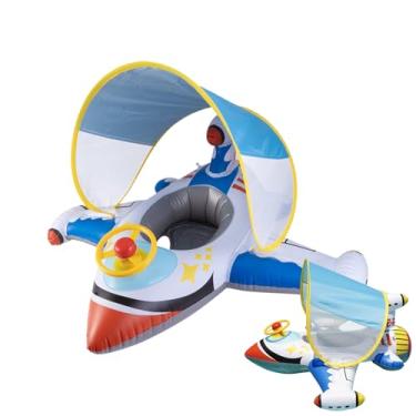 Imagem de Boia para Bebé | Flutuadores Para Piscina Infantil - Brinquedo De Água Inflável Forma De Avião Com Toldo Solar Para Crianças Dos 1 A 6 Anos Praia Lago Jardim