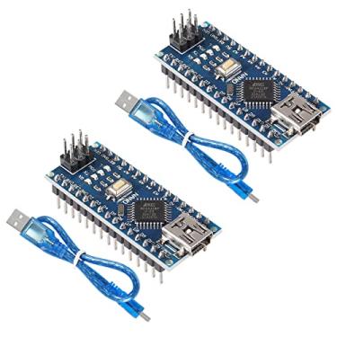 Imagem de DWEII Peças Para Módulo Nano V3.0 Atmega328P Ch340C Chip 5V 16Mhz Mini Placa De Microcontrolador Usb Com Cabo Compatível Arduino