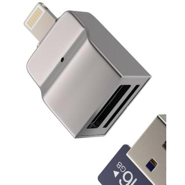Imagem de Adaptador Lightning para USB (2 em 1) Leitor de cartão micro SD para iPhone14 13 Pro Max para Apple MFi Certificado para iPad OTG 3.0 Cabo USB Flash Drive Câmera TF Conector de Transferência de