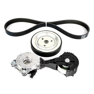 Imagem de Tykick Kit de montagem do tensor da correia de transmissão com polia da bomba de água do motor e correia serpentina para Mini Cooper Countryman Paceman 2007-2016 1.5L 1.6L 2.0L L3 L4 substitui
