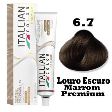 Imagem de Coloração Itallian Premium 60g Louro Escuro Marrom 6.7