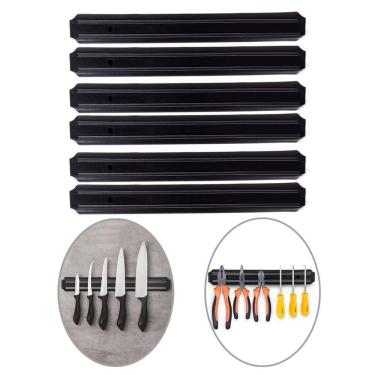 Imagem de Kit 6 Barra Magnética Imã Suporte Facas Ferramentas 32Cm