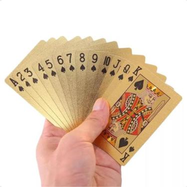 Imagem de Jogo de Baralho com 54 Cartas Dourada 2 Coringa - jt drop