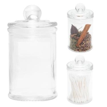 Imagem de Pote de Vidro 150ml com Tampa Vedação Cotonete Algodão Temperos Conser