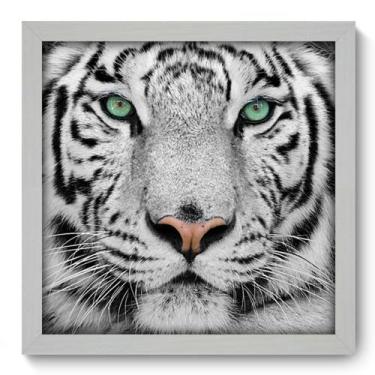 Imagem de Quadro Decorativo - Tigre Branco - 33cm x 33cm - 002qdsb - Allodi