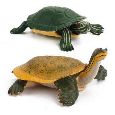 Imagem de Conjunto de estatuetas Freshwater Turtle PVC Red-Eared Slider & Soft-S