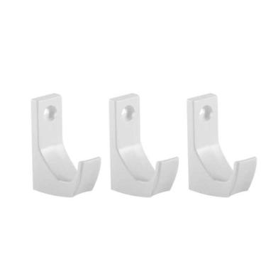 Imagem de Kit 3 Peças Gancho Cabide Astra De Parede Multiuso Branco