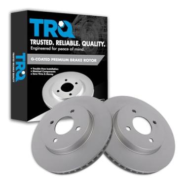 Imagem de TRQ Conjunto de rotores de freio dianteiro compatível com Nissan Versa 2012-2019 Versa 2014-2019 Versa Note