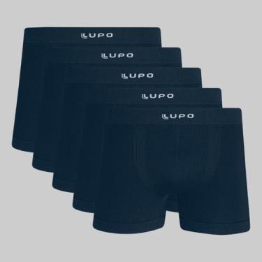 Imagem de Kit 5 Cuecas Lupo Boxer Micromodal Sem Costura 00661, Azul petróleo, M
