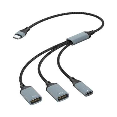 Imagem de Hub USB-C De Alta Velocidade 60W Com 3/2 Portas OTG PD, Adaptador De C