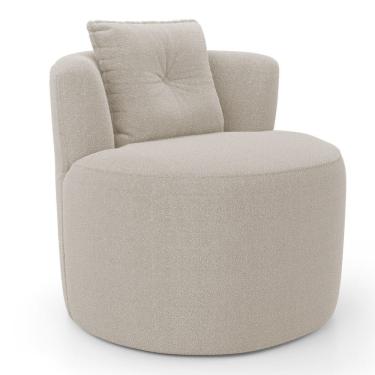 Imagem de Poltrona Orgânica Living Bob Com 01 Almofada Bouclê Bege - Desk Design