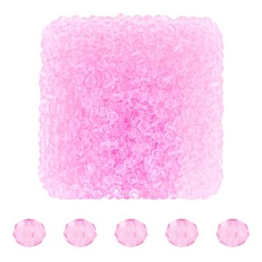 Imagem de Mandala Crafts Contas de cristal briolette rosa de 3 mm – 1500 contas de vidro facetadas para fabricação de joias, suprimentos de contas, artesanato DIY, pulseiras, colares, brincos e contas