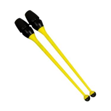 Imagem de RNXRZANK Ginástica Rítmica Conectável, Equipamento de Treinamento de Ginástica, Fácil de Controlar, Adereços de Dança de 45,5 Cm para Apresentações No Palco, Amarelo