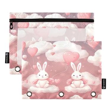 Imagem de Wassud Coelho fofo com balão, pacote com 2, pastas de fichário com 3 furos, pasta organizadora de arquivos para casa, escritório