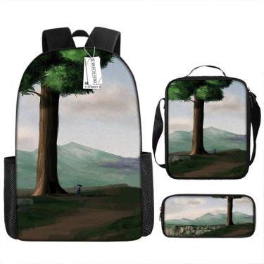 Imagem de Conjunto de mochilas Terrarias Cartoon Kids School 3 unidades de anime