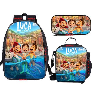 Imagem de Conjunto de mochilas Lucas Anime, 3 peças para mochila escolar infantil