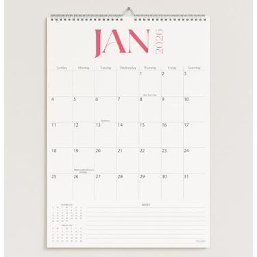 Imagem de Calendário de parede 2026-2027, 18 meses, funciona de janeiro de 2026 a junho de 2027, calendário de parede grande de 43 x 30 cm com gancho, papel grosso, encadernação em espiral, fácil de anotar seus