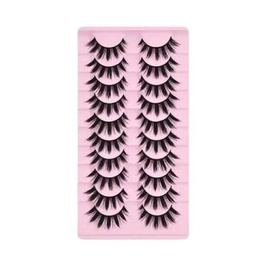 Imagem de Cílios Postiços Reutilizáveis Grossos 10 Pares Extensões De Cílios Fer