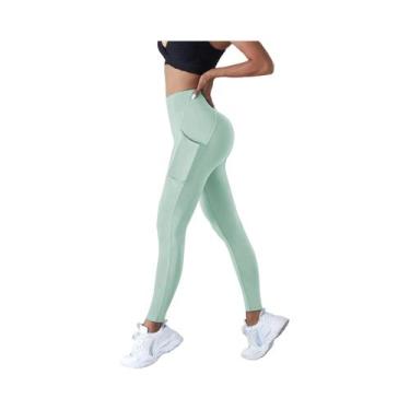 Imagem de Leggings De Yoga Femininas De Cintura Alta Com Controle De Barriga E B