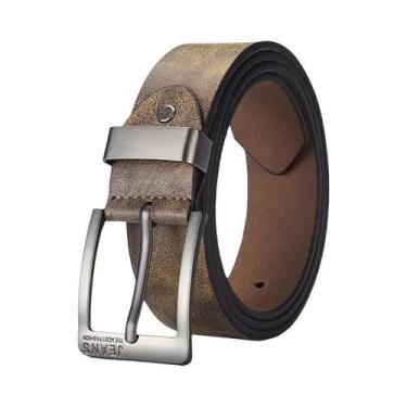 Imagem de Cinto Masculino De Couro PU De Alta Qualidade Com Fivela De Metal, Est